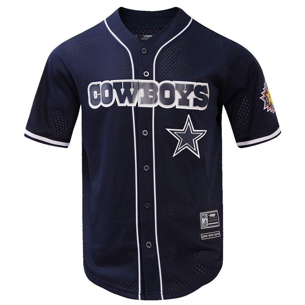 Pro Standard Men's NFL Dallas Cowboys Logo Classic Mesh Button Down Jersey - Navy - NAVY