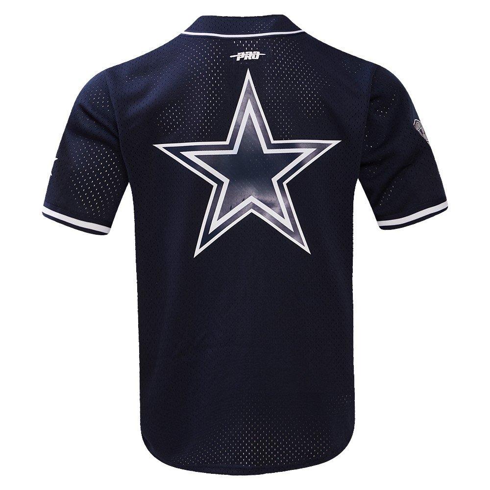 Pro Standard Men's NFL Dallas Cowboys Logo Classic Mesh Button Down Jersey - Navy - NAVY
