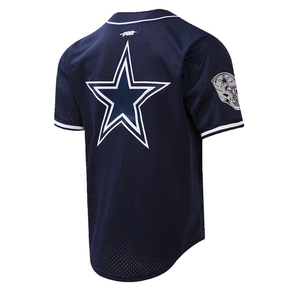 Pro Standard Men's NFL Dallas Cowboys Logo Classic Mesh Button Down Jersey - Navy - NAVY