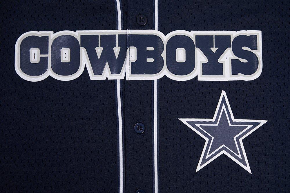 Pro Standard Men's NFL Dallas Cowboys Logo Classic Mesh Button Down Jersey - Navy - NAVY