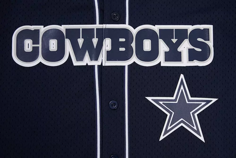 Pro Standard Men's NFL Dallas Cowboys Logo Classic Mesh Button Down Jersey - Navy - NAVY