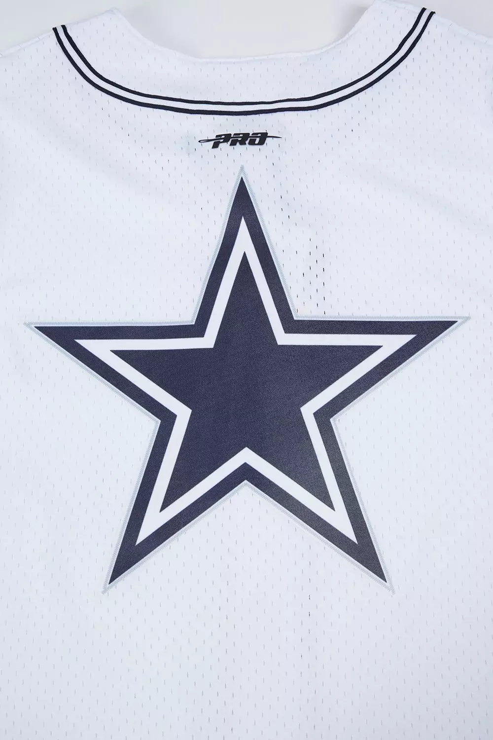 Pro Standard Men's NFL Dallas Cowboys Logo Classic Mesh Button Down Shirt - White/Navy - WHITE/NAVY