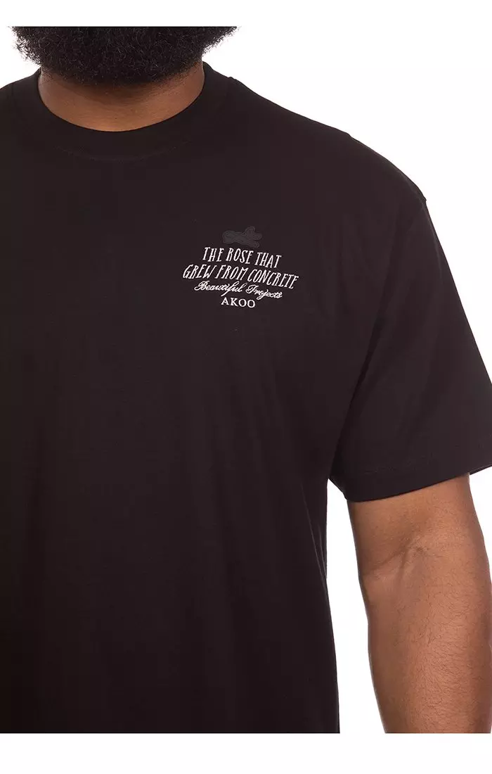 AKOO Men's Unspoken Short Sleeve Knit T-Shirt - BLACK