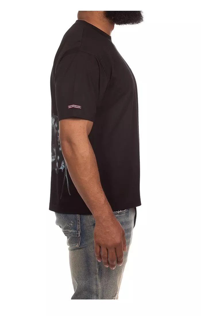 AKOO Men's Unspoken Short Sleeve Knit T-Shirt - BLACK