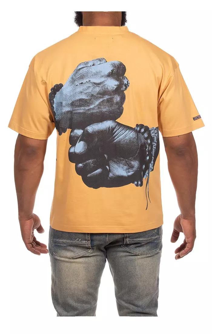 AKOO Men's Unspoken Short Sleeve Knit T-Shirt - TAN