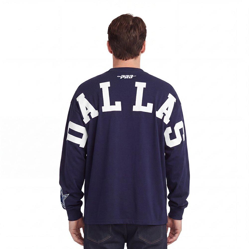 Pro Standard Men's NFL Dallas Cowboys Wingspan Drop Should Long Sleeve Tee - Navy - NAVY