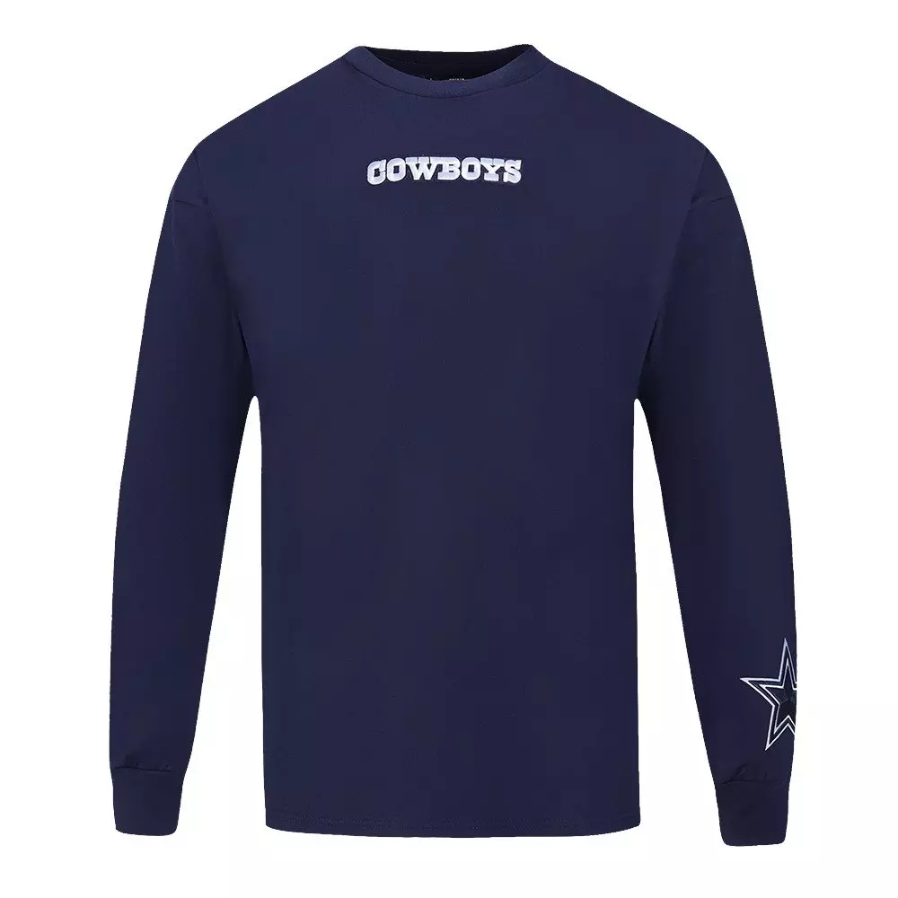 Pro Standard Men's NFL Dallas Cowboys Wingspan Drop Should Long Sleeve Tee - Navy - NAVY