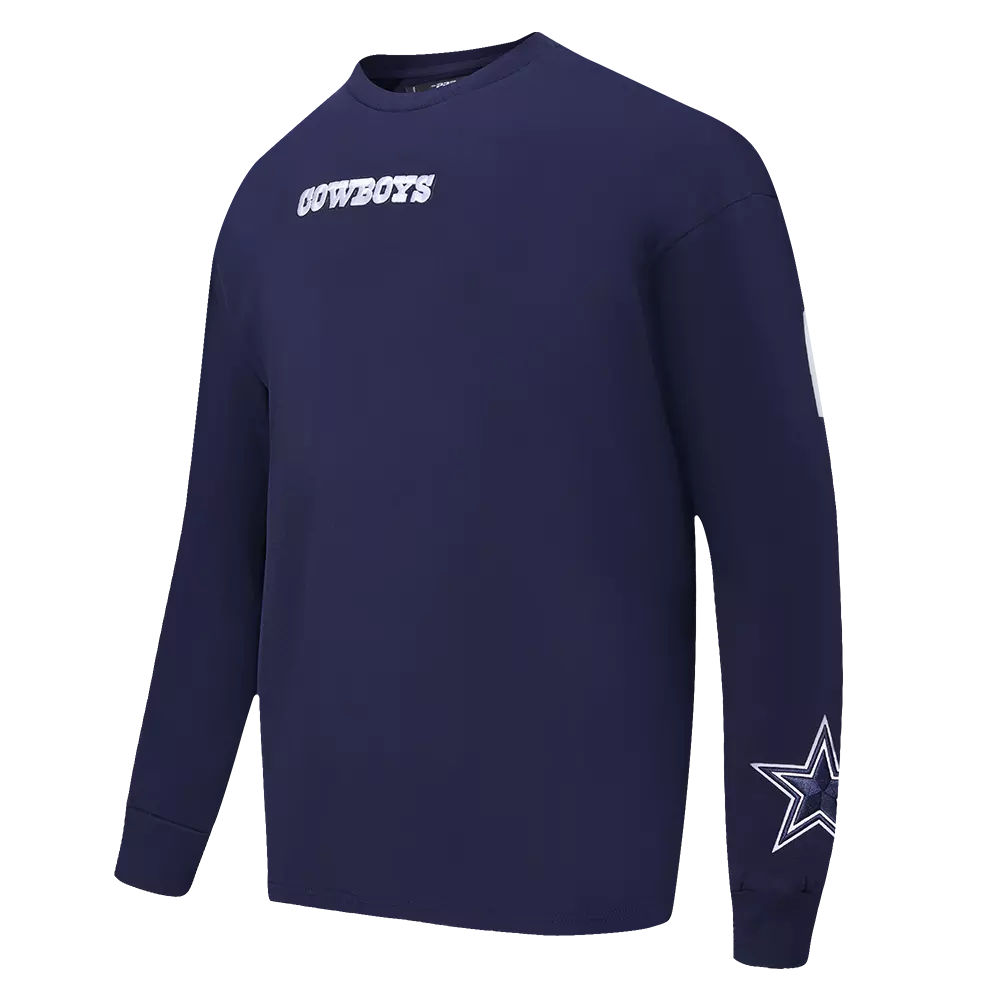 Pro Standard Men's NFL Dallas Cowboys Wingspan Drop Should Long Sleeve Tee - Navy - NAVY