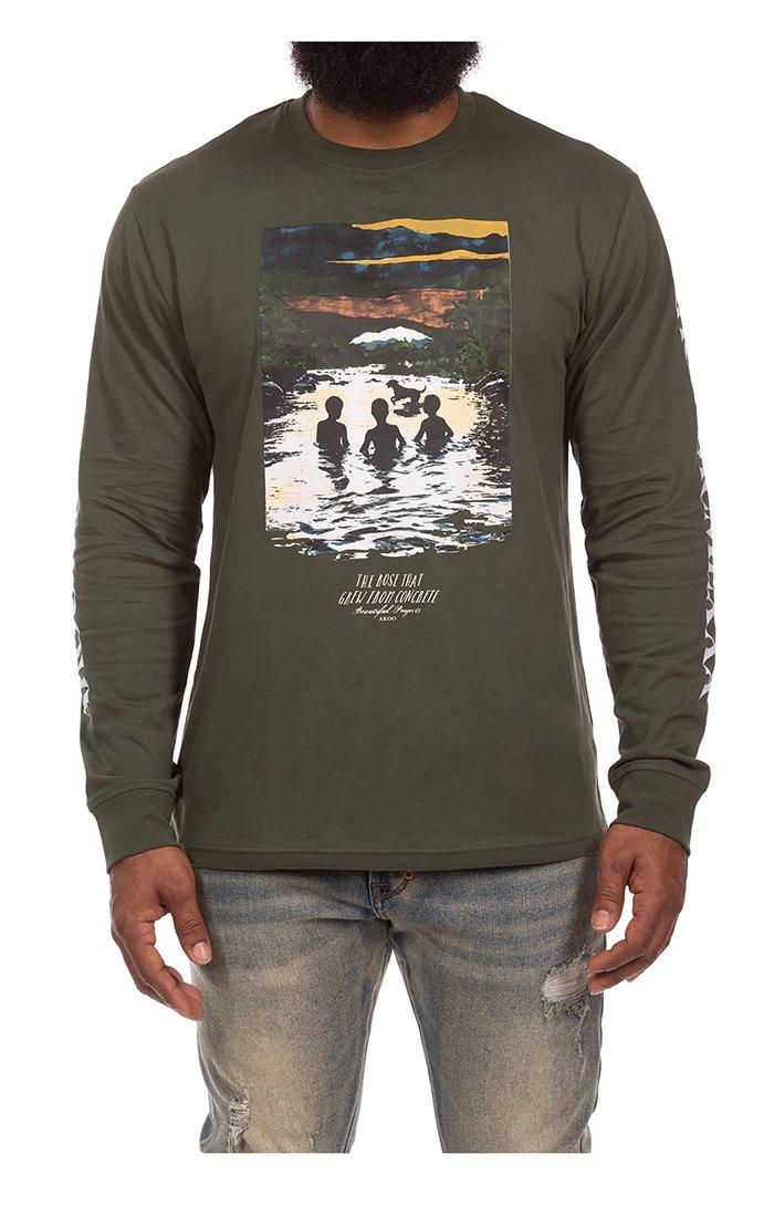 AKOO Men's Valley View Long Sleeve Knit T-Shirt - BLACK Thumbnail View 1