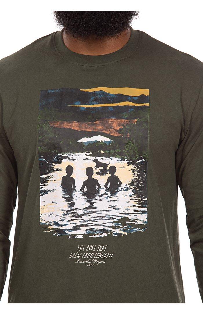 AKOO Men's Valley View Long Sleeve Knit T-Shirt - BLACK Thumbnail View 3