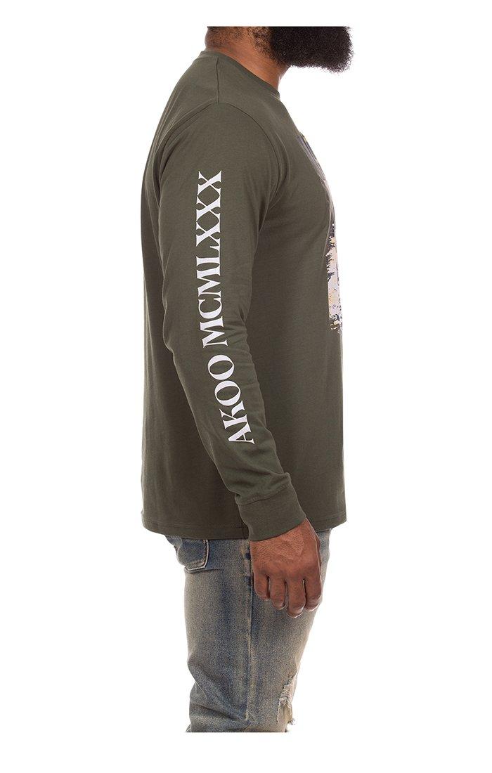 AKOO Men's Valley View Long Sleeve Knit T-Shirt - BLACK Thumbnail View 4