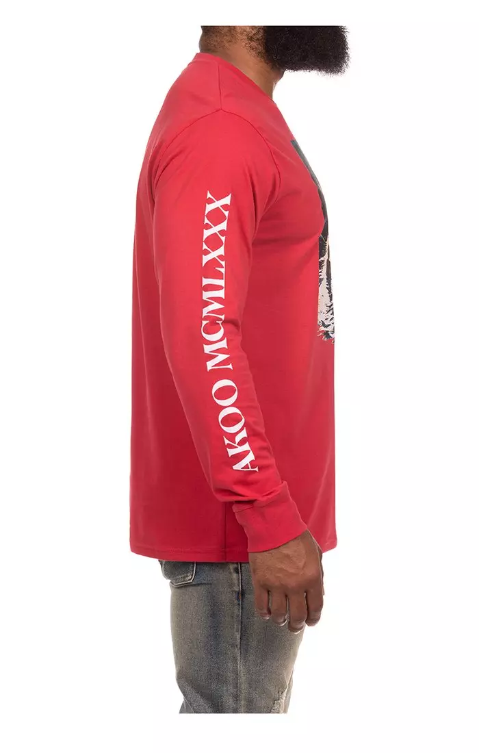 AKOO Men's Valley View Long Sleeve Knit T-Shirt - RED