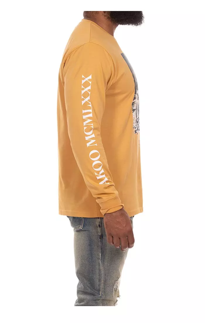 AKOO Men's Valley View Long Sleeve Knit T-Shirt - TAN