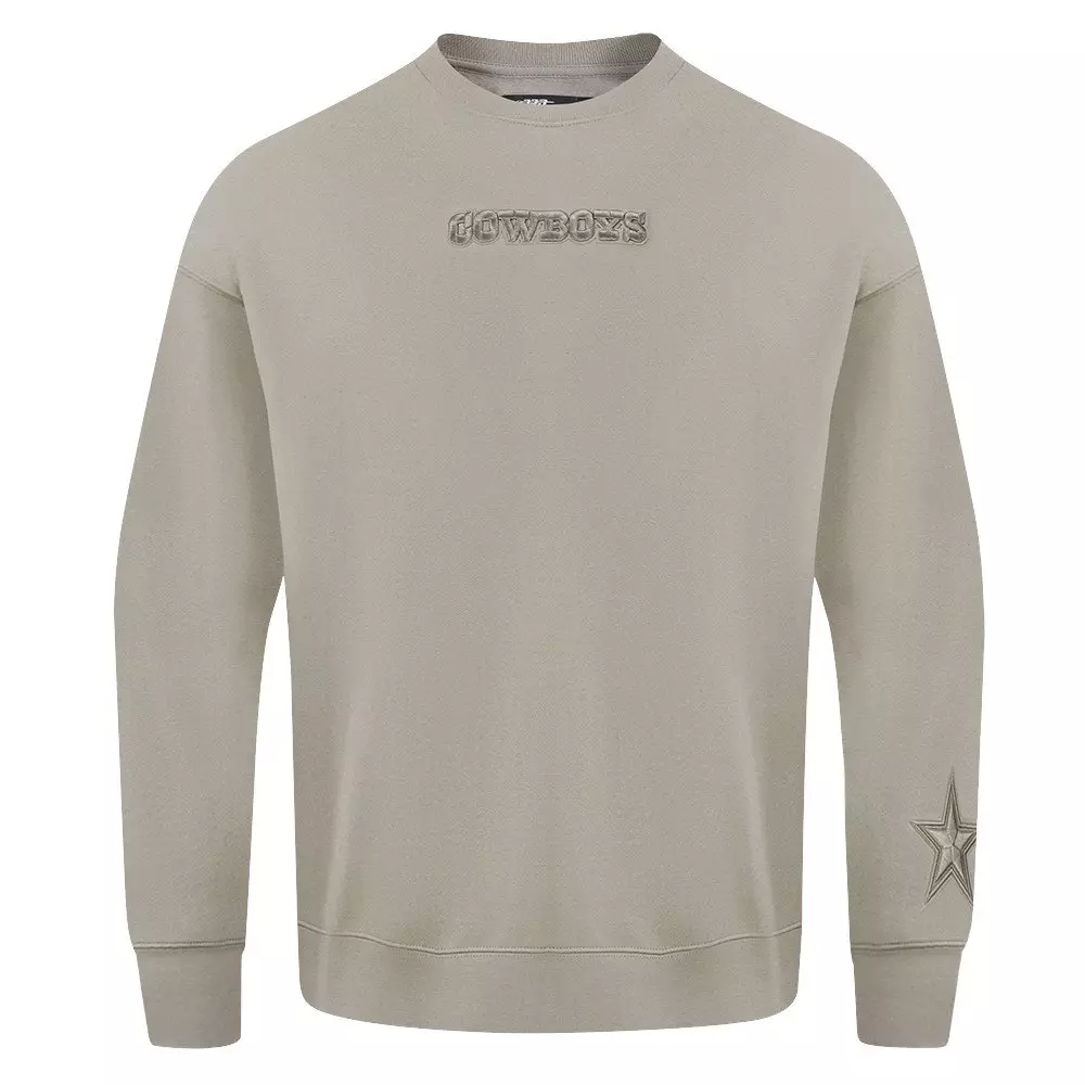 Pro Standard Men's NFL Dallas Cowboys Wingspan Drop Should Long Sleeve Tee - Taupe - TAUPE