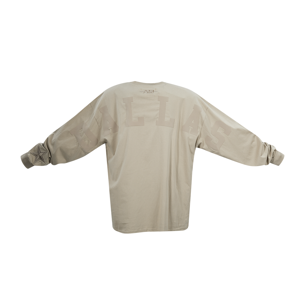 Pro Standard Men's NFL Dallas Cowboys Wingspan Drop Should Long Sleeve Tee - Taupe - TAUPE