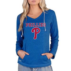 College Concepts Women's Mainstream Terry Long Sleeve Philadelphia Phillies Hoodie Top -Royal
