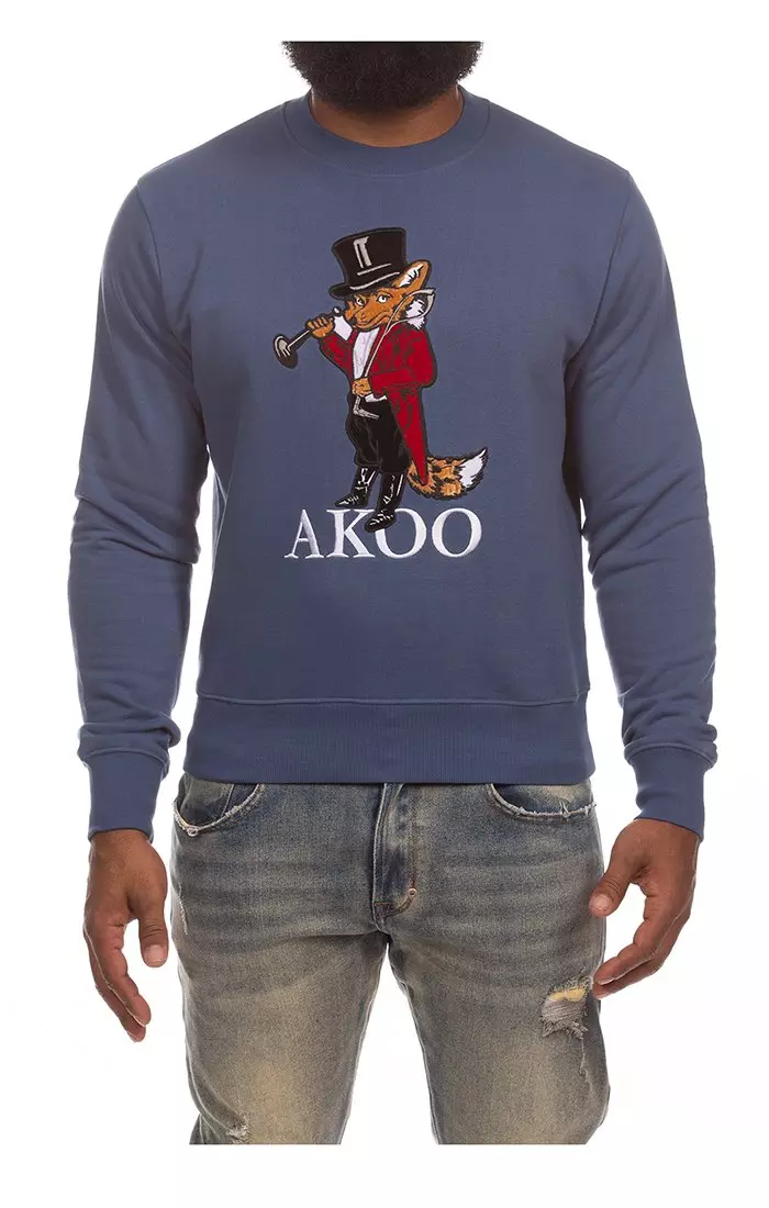 AKOO Men's Fox Hound Fleece Sweatshirt - BLUE