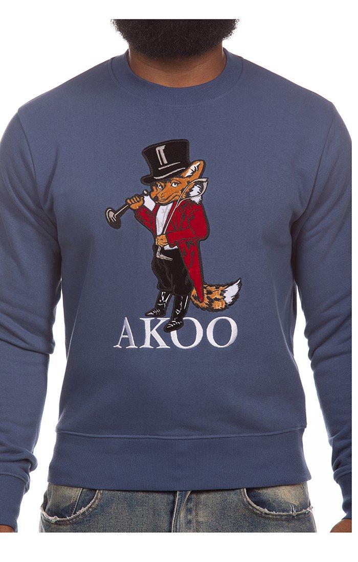 AKOO Men's Fox Hound Fleece Sweatshirt - BLUE Thumbnail View 3