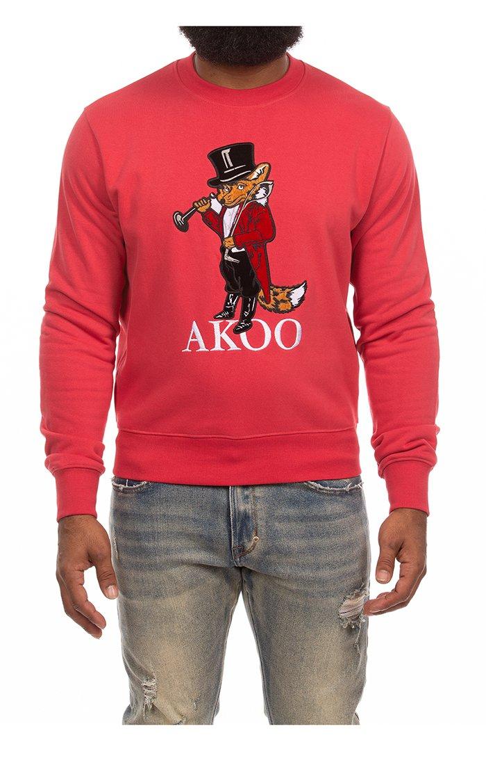 AKOO Men's Fox Hound Fleece Sweatshirt - RED Thumbnail View 1