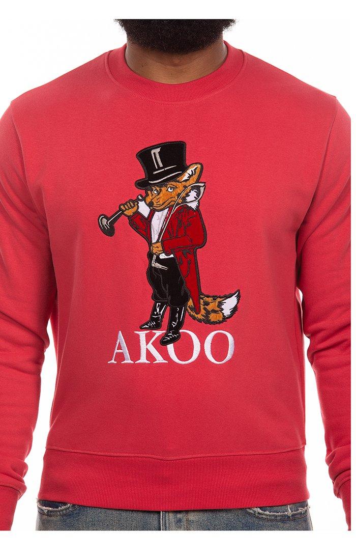 AKOO Men's Fox Hound Fleece Sweatshirt - RED Thumbnail View 3