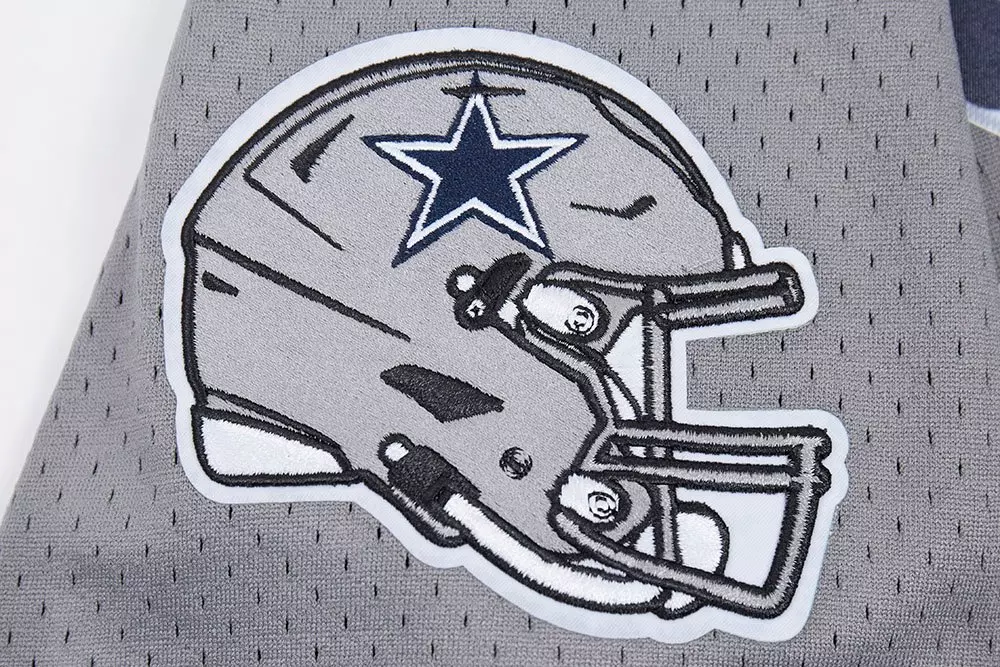 Pro Standard Men's NFL Dallas Cowboys Script Tail Mesh Button Down Shirt - Grey - GREY