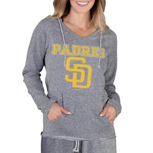 College Concepts Women's Mainstream Terry Long Sleeve San Diego Padres Hoodie Top -Grey