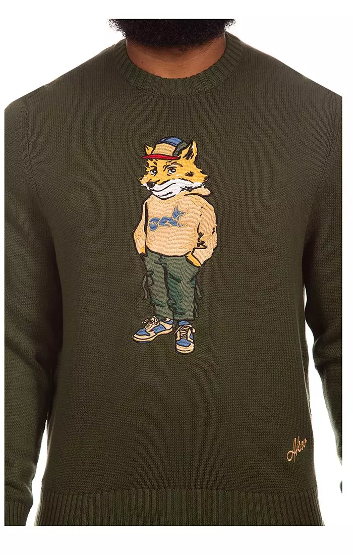 AKOO Men's Fit Check Sweater - DARK GREEN