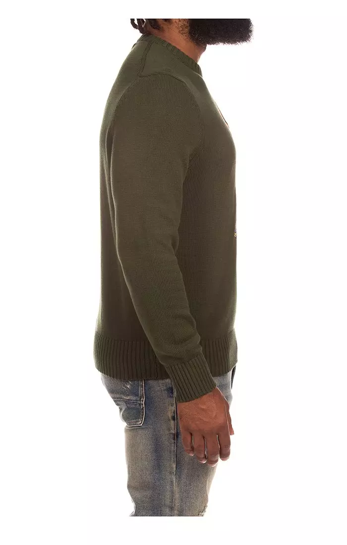 AKOO Men's Fit Check Sweater - DARK GREEN