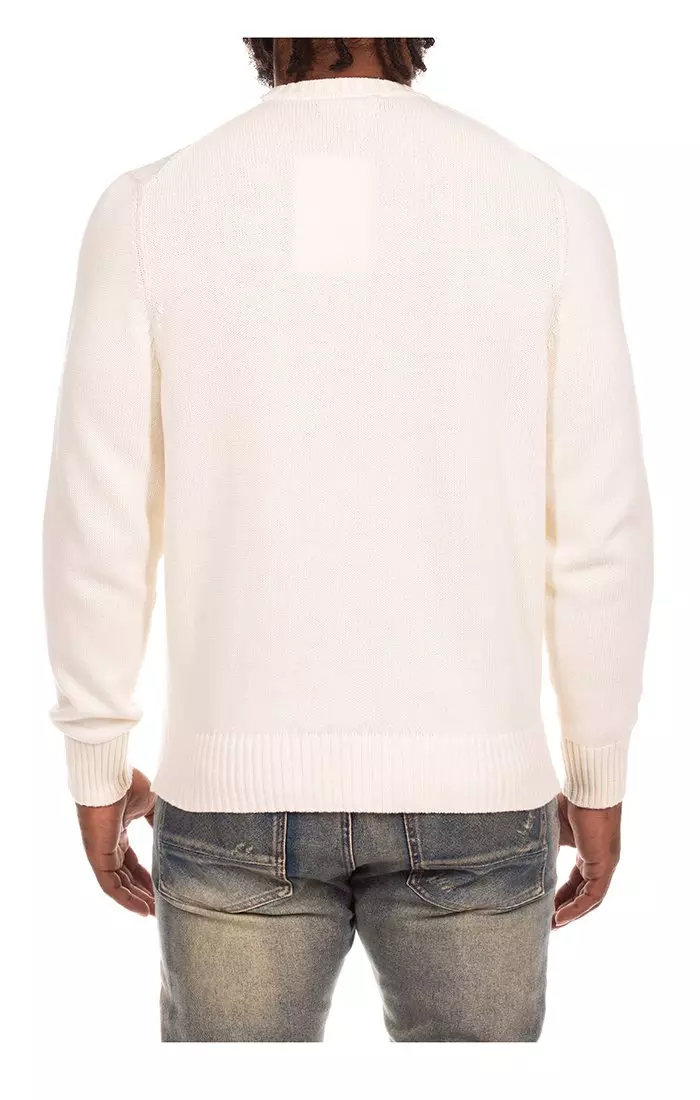 AKOO Men's Fit Check Sweater - WHITE