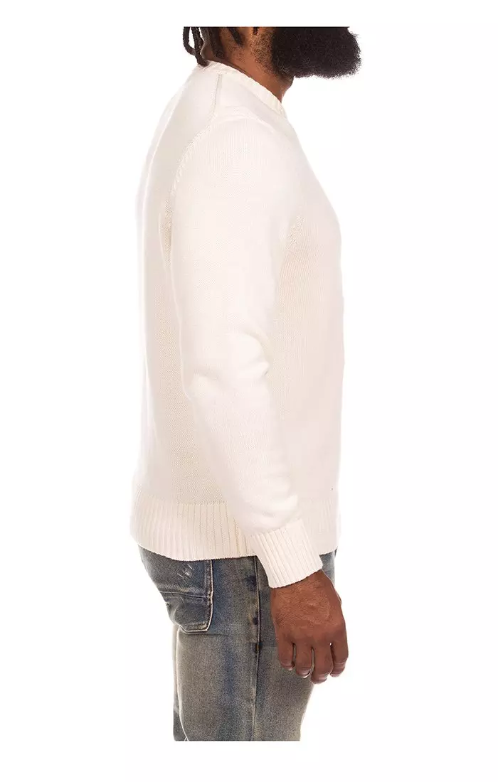 AKOO Men's Fit Check Sweater - WHITE