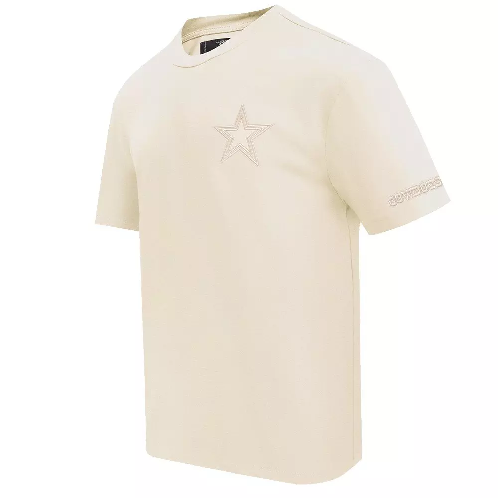 Pro Standard Men's NFL Dallas Cowboys Neutral Cotton Jersey Drop Shoulder Tee - Eggshell - EGGSHELL