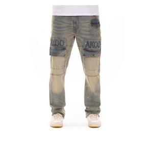 AKOO Men's Beale Relaxed Fit Light Wash Denim Jeans