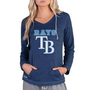 College Concepts Women's Mainstream Terry Long Sleeve Tampa Bay Rays Hoodie Top -Navy