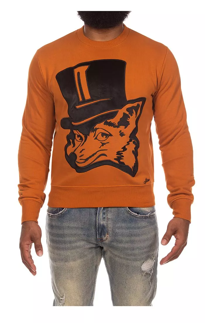 AKOO Men's Tophat Fleece Sweatshirt - BROWN
