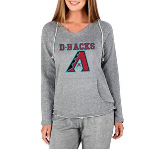 College Concepts Women's Mainstream Terry Long Sleeve Arizona Diamondbacks Hoodie Top -Grey