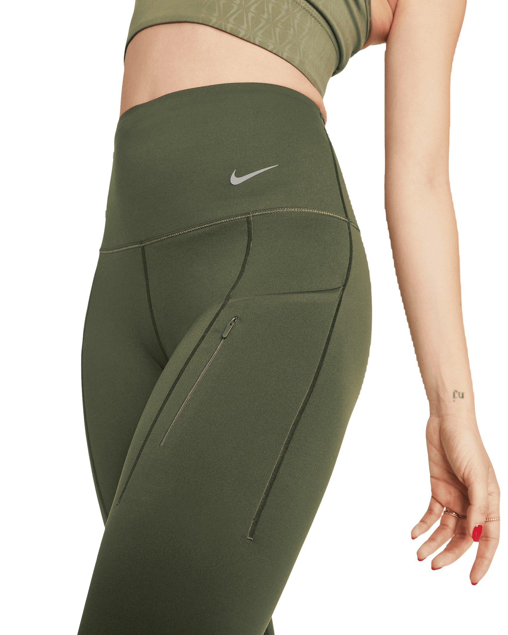Nike Women's Go Firm-Support High-Waisted 7/8 Leggings - GREEN Thumbnail View 3