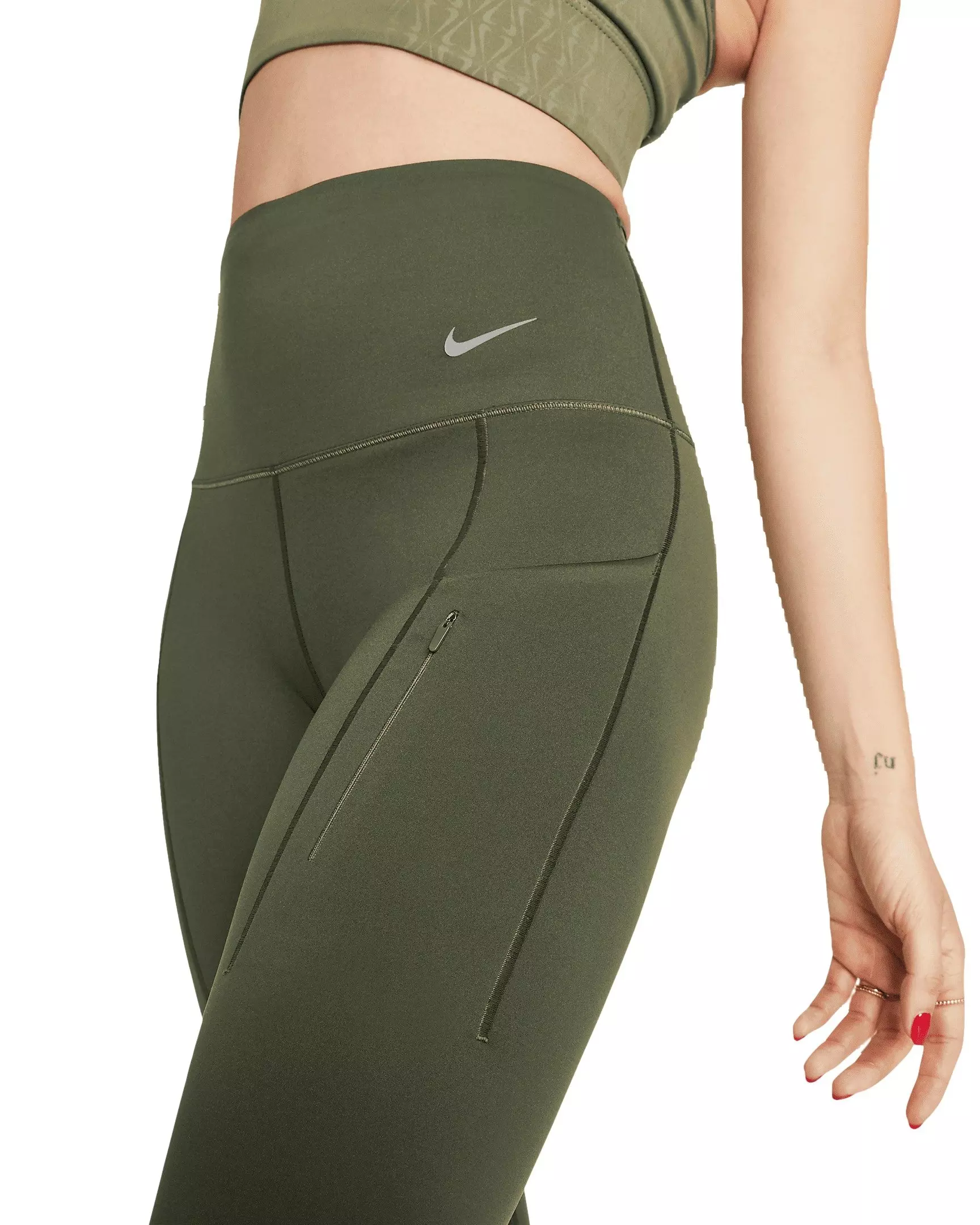 Nike Women's Go Firm-Support High-Waisted 7/8 Leggings - GREEN