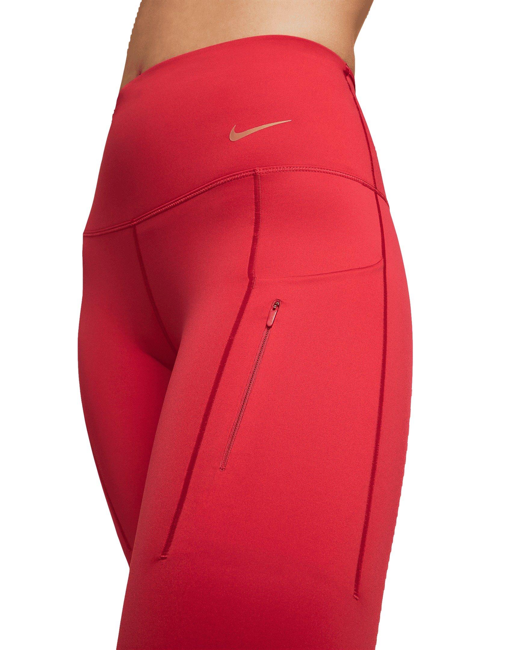 Nike Women's Go Firm-Support High-Waisted 7/8 Leggings - RED Thumbnail View 8
