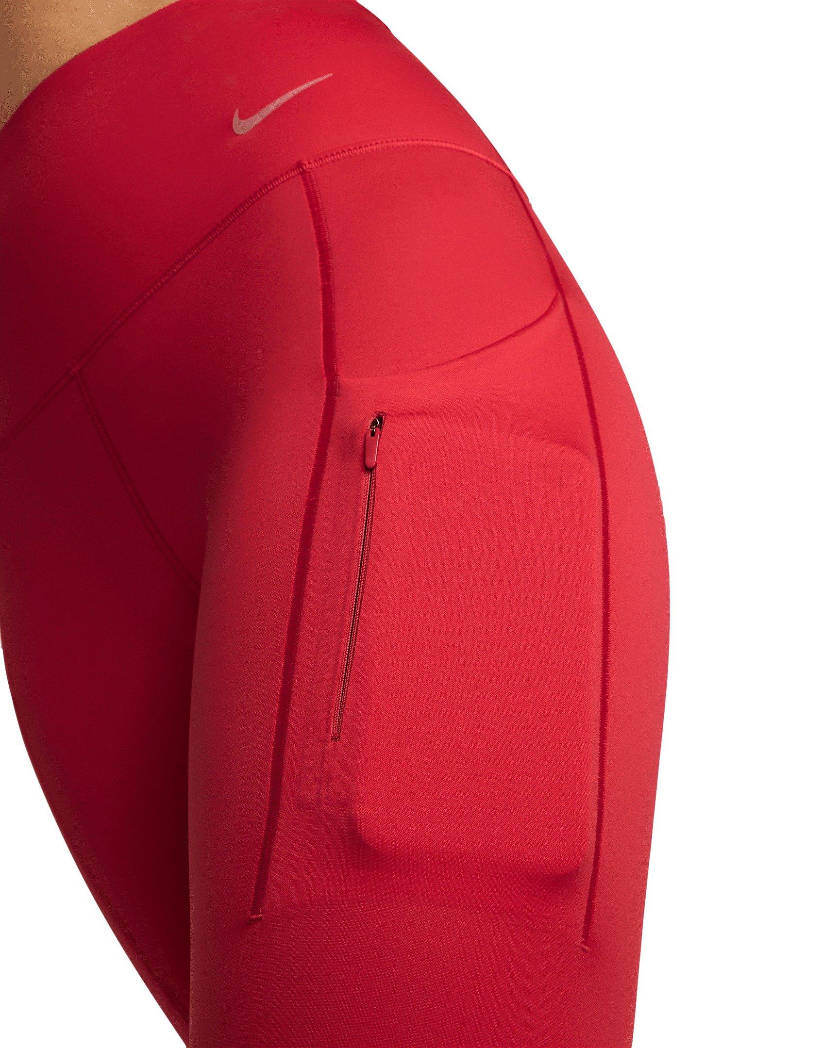 Nike Women's Go Firm-Support High-Waisted 7/8 Leggings - RED Thumbnail View 4