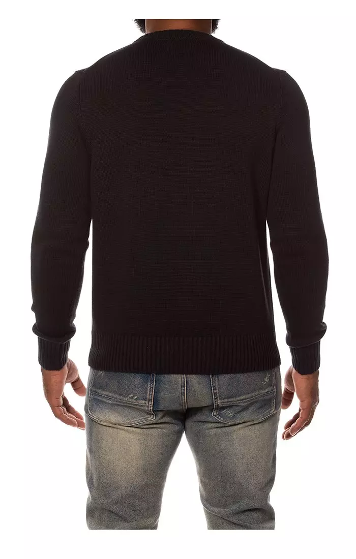 AKOO Men's Snobby Sweater - BLACK