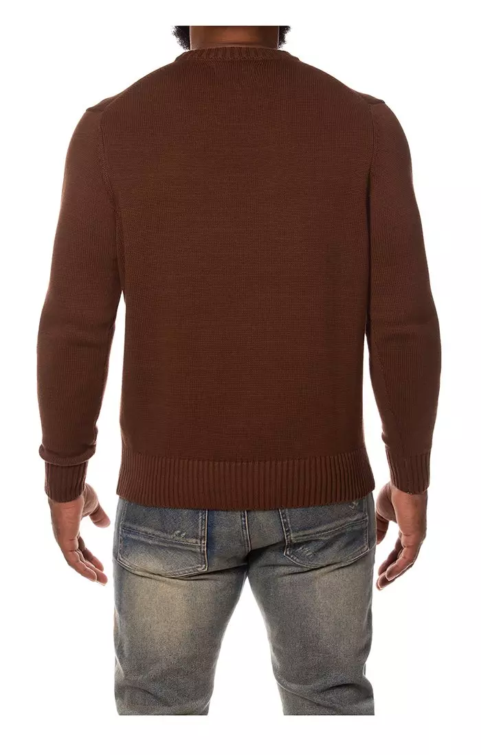 AKOO Men's Snobby Sweater - DK BROWN