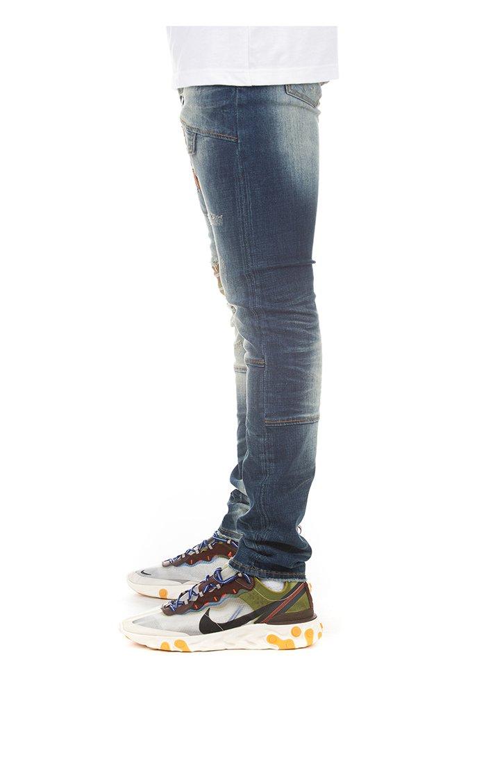 Hustle Gang Men's Anthology Slim Fit Dark Wash Denim Jeans - BLUE Thumbnail View 4