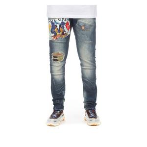 Hustle Gang Men's Anthology Slim Fit Dark Wash Denim Jeans