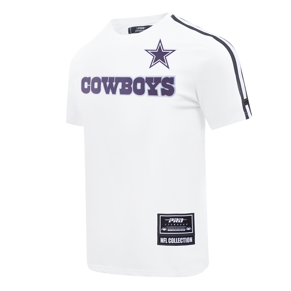 Pro Standard Men's NFL Dallas Cowboys Logo Classic Mesh Pro Team Taping Shirt - White/Navy - WHITE/NAVY
