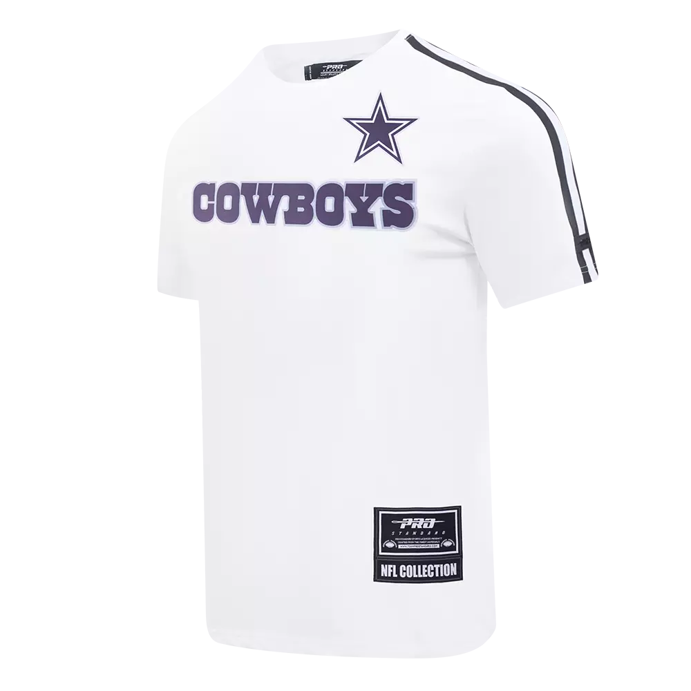 Pro Standard Men's NFL Dallas Cowboys Logo Classic Mesh Pro Team Taping Shirt - White/Navy - WHITE/NAVY