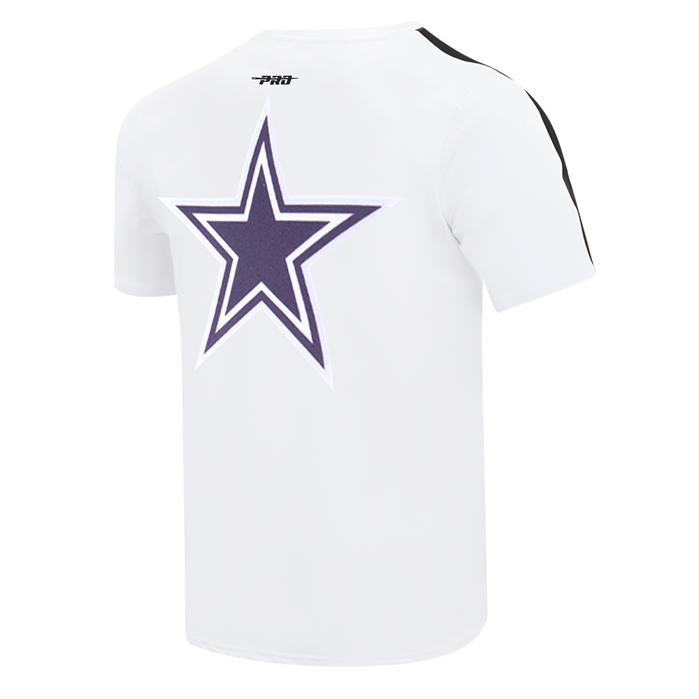 Pro Standard Men's NFL Dallas Cowboys Logo Classic Mesh Pro Team Taping Shirt - White/Navy - WHITE/NAVY