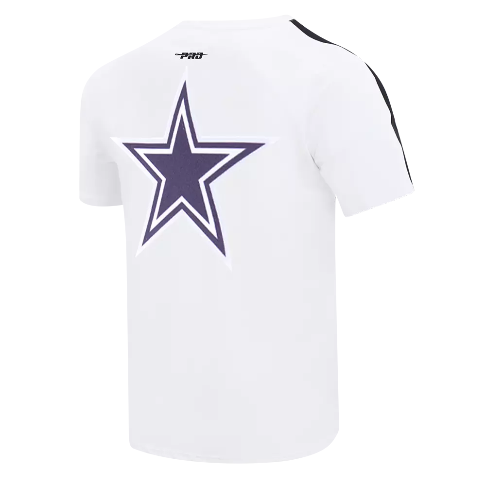 Pro Standard Men's NFL Dallas Cowboys Logo Classic Mesh Pro Team Taping Shirt - White/Navy - WHITE/NAVY