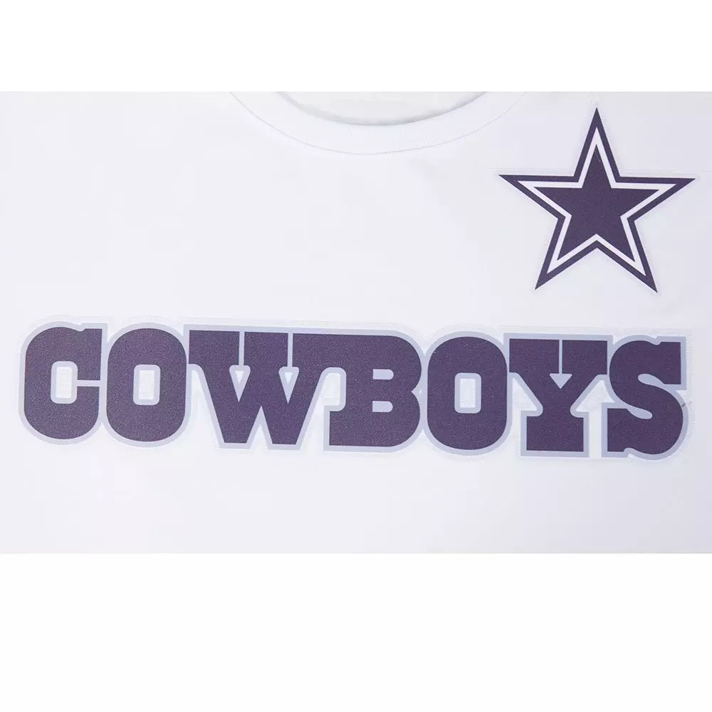 Pro Standard Men's NFL Dallas Cowboys Logo Classic Mesh Pro Team Taping Shirt - White/Navy - WHITE/NAVY