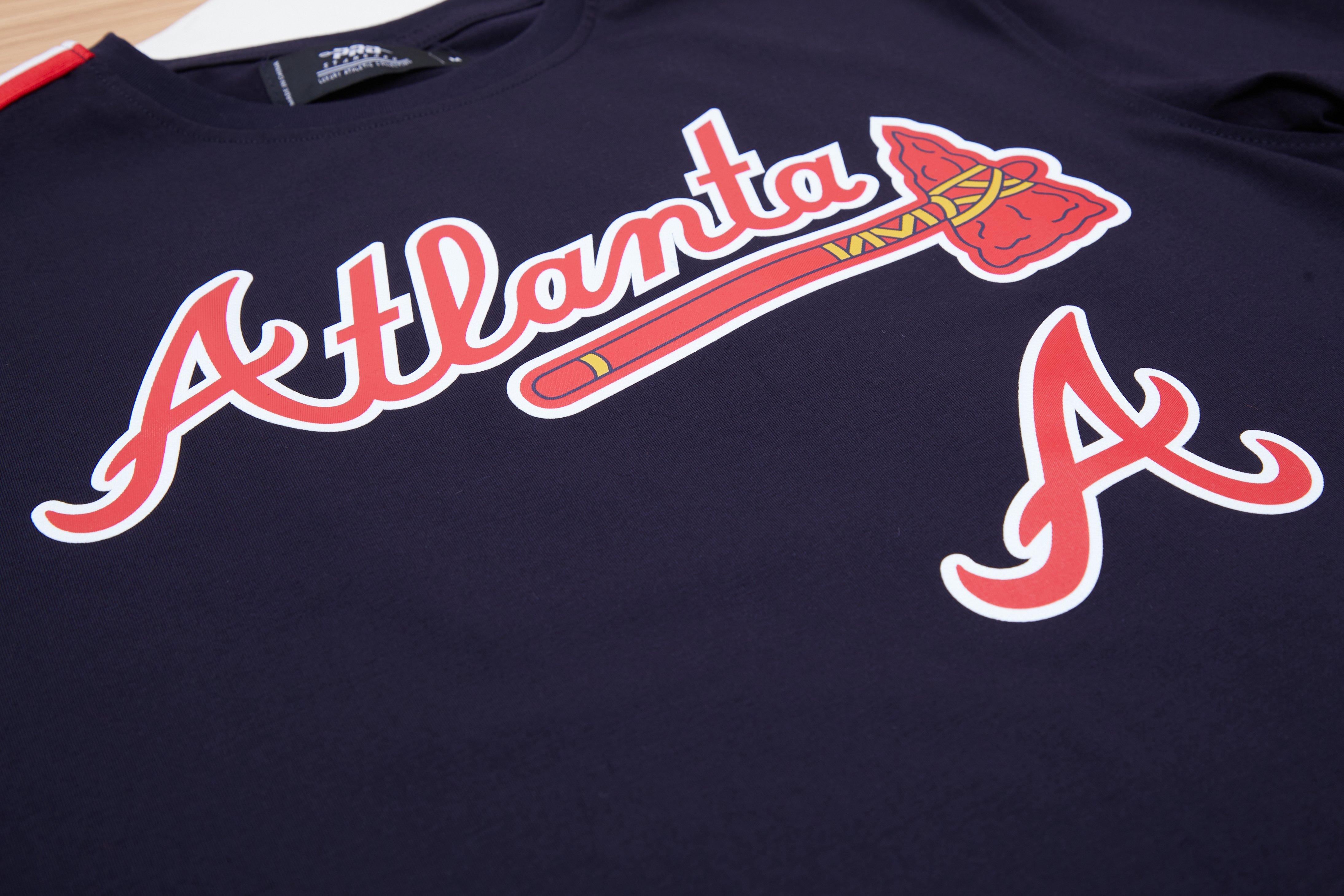 Pro Standard Men's MLB Atlanta Braves Logo Pro Team Taping Top - Navy/Red - NAVY/RED