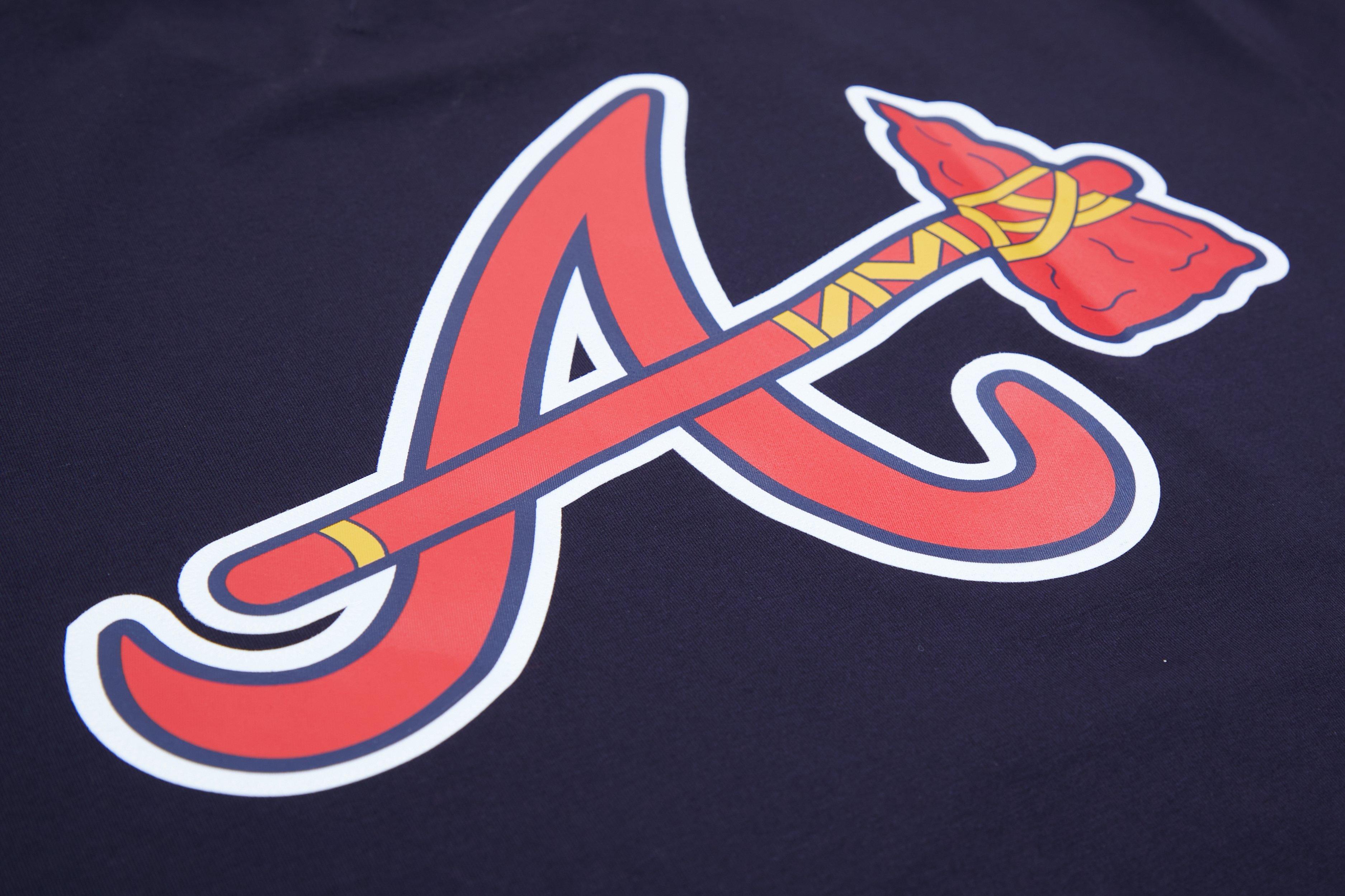Pro Standard Men's MLB Atlanta Braves Logo Pro Team Taping Top - Navy/Red - NAVY/RED